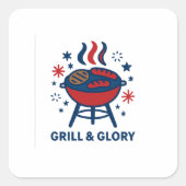 Grill & Glory 4. Juli GRILLEN Sticker - Patriotic (Vorderseite)