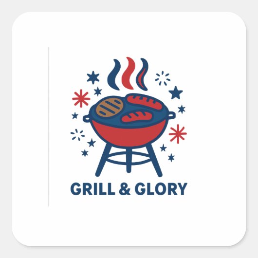 Grill & Glory 4. Juli GRILLEN Sticker - Patriotic (Vorderseite)