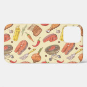 Grill, Grill, handgezeichnet, nahtloser Hintergrun Case-Mate iPhone Hülle (Rückseite (Horizontal))