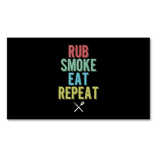 Grill GRILLEN Grill Grillmahlmeer Smoker Magnetische Visitenkarte (Vorderseite)