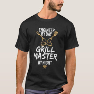 Grill Grillen Master Engineer Funny Barbecue Gesch T-Shirt