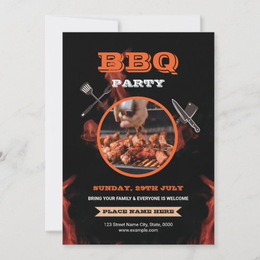 Grill / GRILLEN Party Flyer Einladung (Vorderseite)