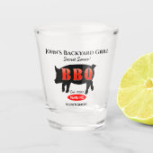 Grill-GRILLEN Schnapsglas (Vorderseite)