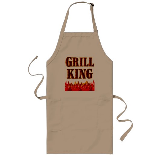 Grill King Flames GRILLEN Slogan Schürze (Vorne)