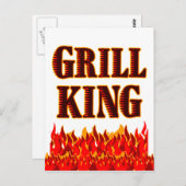 Grill King Flames GRILLEN Sprichwort Postcard Postkarte (Vorne/Hinten)