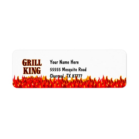 Grill King GRILLEN Slogan Rücksendeadressen-Aufkle (Vorne)