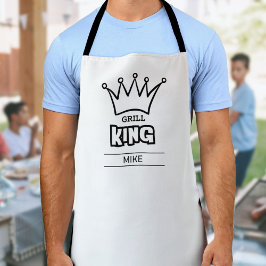 Grill King, lustige mit Monogramm GRILLEN-Krone Schürze