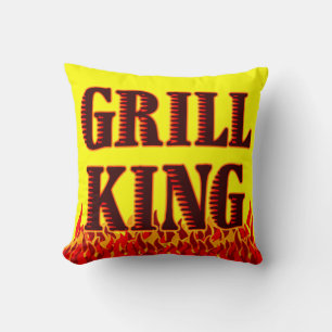 Grill King Red Flames GRILLEN Art Pillow Kissen