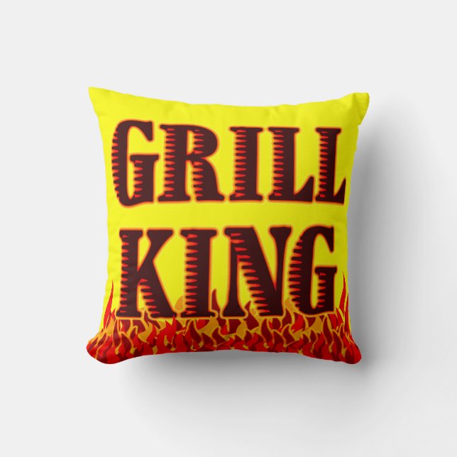Grill King Red Flames GRILLEN Art Pillow Kissen (Vorderseite)