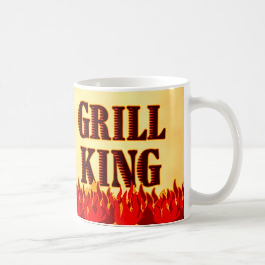 Grill King Red Flames GRILLEN Sprichwort Tasse (Rechts)