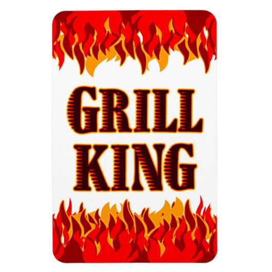 Grill King Red Flames Kühlschrankmagnet Magnet (Vertikal)