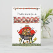 Grill lädt ein einladung (Stehend Vorderseite)