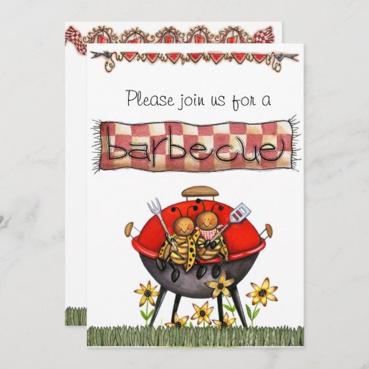 Grill lädt ein einladung (Vorne/Hinten)