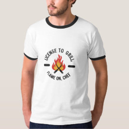 Grill-Lizenz - Flamme On, Koch Ringer-T-Shirt T-Shirt