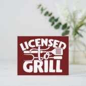 Grill-Lizenz Postkarte (Stehend Vorderseite)