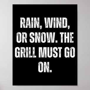 Grill lustiger BBQ-Chef Fleisch Rauch  Poster