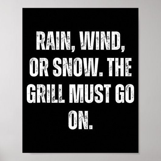 Grill lustiger BBQ-Chef Fleisch Rauch Poster (Vorne)