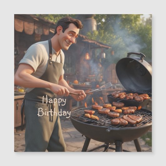 Grill Man Magnetic Card Magnetkarte (Vorderseite)