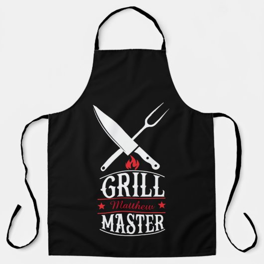 Grill Master Barbeque GRILLEN Personalisiert Schürze (Vorderseite)
