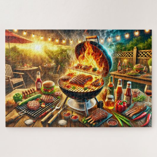 Grill Master BBQ Funny Father's Day Cookout Gift Puzzle (Horizontal)