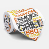 Grill Master BBQ-Typografie Krawatte (Gerollt)