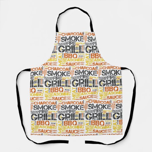 Grill Master BBQ-Typografie Schürze (Vorderseite)
