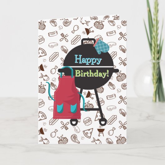 Grill Master Birthday Card mit Fun GRILLEN Theme Karte (Vorderseite)