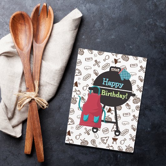 Grill Master Birthday Card mit Fun GRILLEN Theme Karte