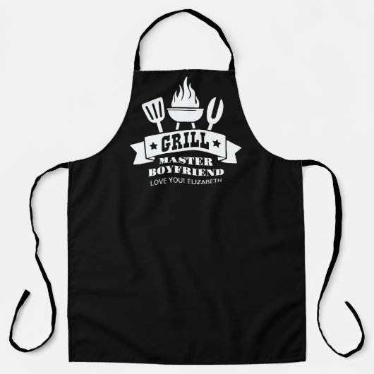 Grill Master Boyfriend Black Schürze (Vorderseite)