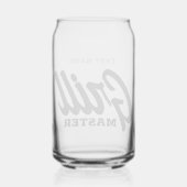Grill Master can glass with custom BBQ chef name Dosenglas (Rückseite)
