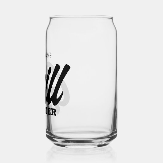 Grill Master can glass with custom BBQ chef name Dosenglas (Links)