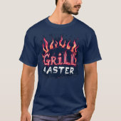 Grill Master Flaming Barbecue Cookout Typography T-Shirt (Vorderseite)