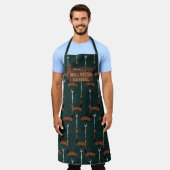 Grill Master Green Sausage Grillgabel Name Schürze (Getragen)