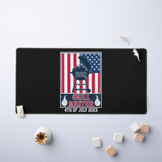 Grill Master GRILLEN 4. Juli American Flag Schreibtischunterlage (Kindertisch)