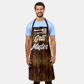 Grill Master GRILLEN Rustic Wood Koch Schürze (Getragen)