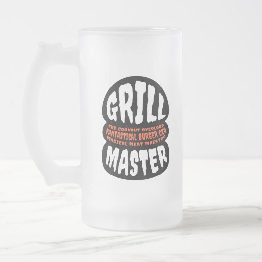 Grill Master GRILLEN Vater Zitat Burger Grillglas  Mattglas Bierglas (Links)