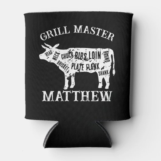 Grill Master kann mit Rinderschrott-Diagramm abküh Dosenkühler (Vorderseite)