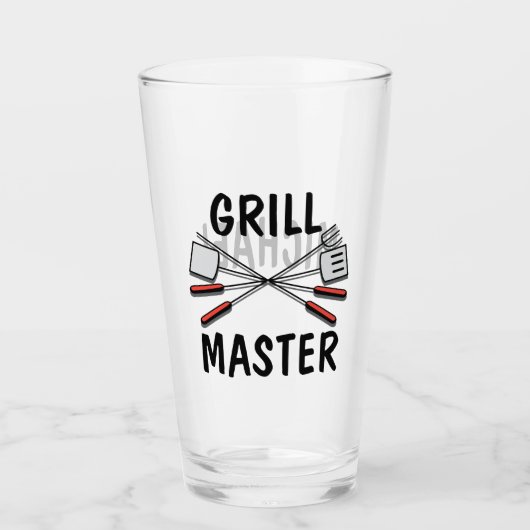 Grill Master mit Name Glas (Vorderseite)