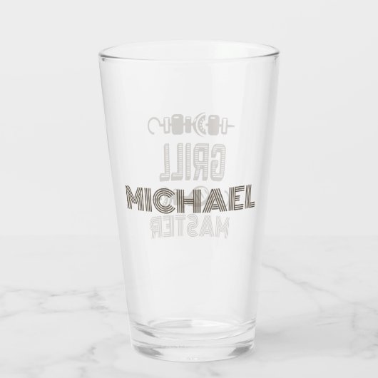 Grill Master mit Name Glas (Rückseite)