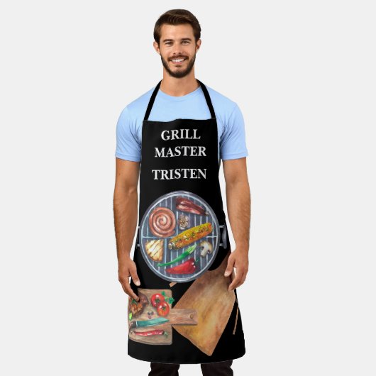 Grill Master Name Monogram Grill-GRILLEN Schürze (Getragen)