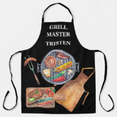Grill Master Name Monogramm Grill BBQ   Schürze (Vorderseite)