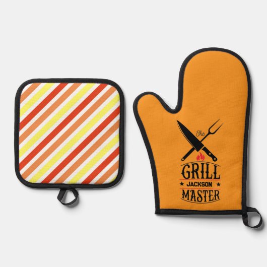 Grill Master Ofenhandschuh & Topflappen-Set (Vorderseite)
