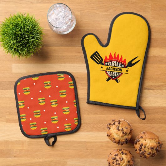 Grill Master Ofenhandschuh & Topflappen-Set (Oben Unten)