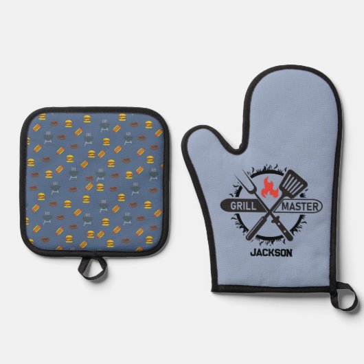 Grill Master Ofenhandschuh & Topflappen-Set (Vorderseite)