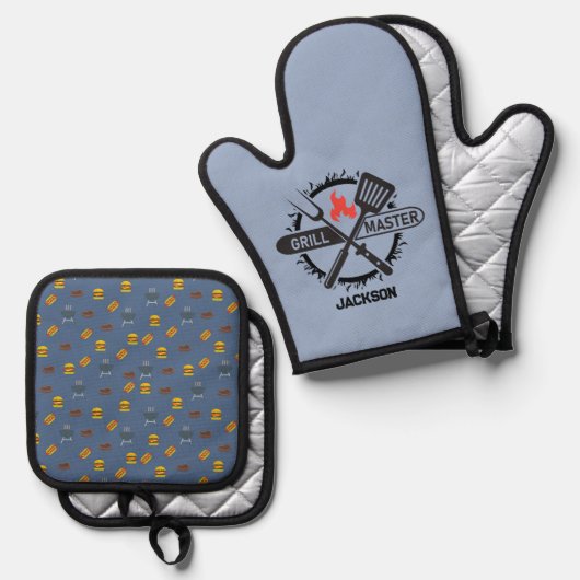 Grill Master Ofenhandschuh & Topflappen-Set (Vorderseite/Rückseite)