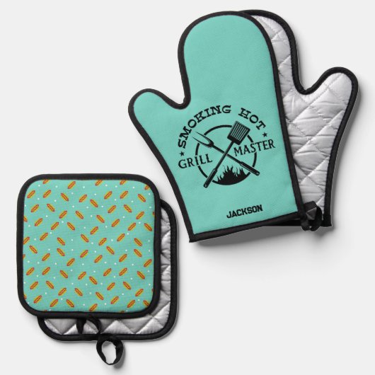 Grill Master Ofenhandschuh & Topflappen-Set (Vorderseite/Rückseite)