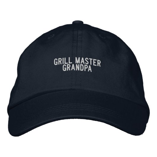 'Grill Master Opa' BBQ-König Lustiges Geschenk Bestickte Baseballkappe (Vorderseite)