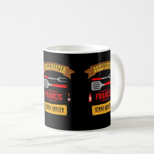 Grill Master personalisierter Schlamm mit bearbeit Kaffeetasse (VorderseiteRechts)