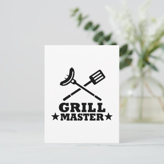 Grill Master Postkarte (Stehend Vorderseite)