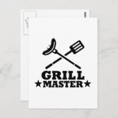 Grill Master Postkarte (Vorne/Hinten)